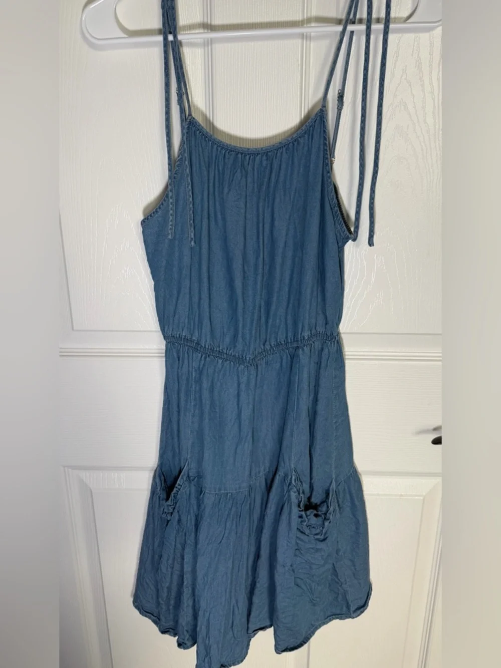 Walter Baker Medium Blue Tie-Strap Mini Dress Small - Picture 2 of 5